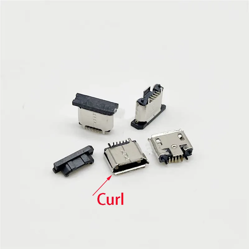 5Pcs USB Socket MICRO 5PIN Vertical Surface Curl Flat Port SMT Children's Watch SmartPhone GPS Bluetooth Player DIY Electric Toy