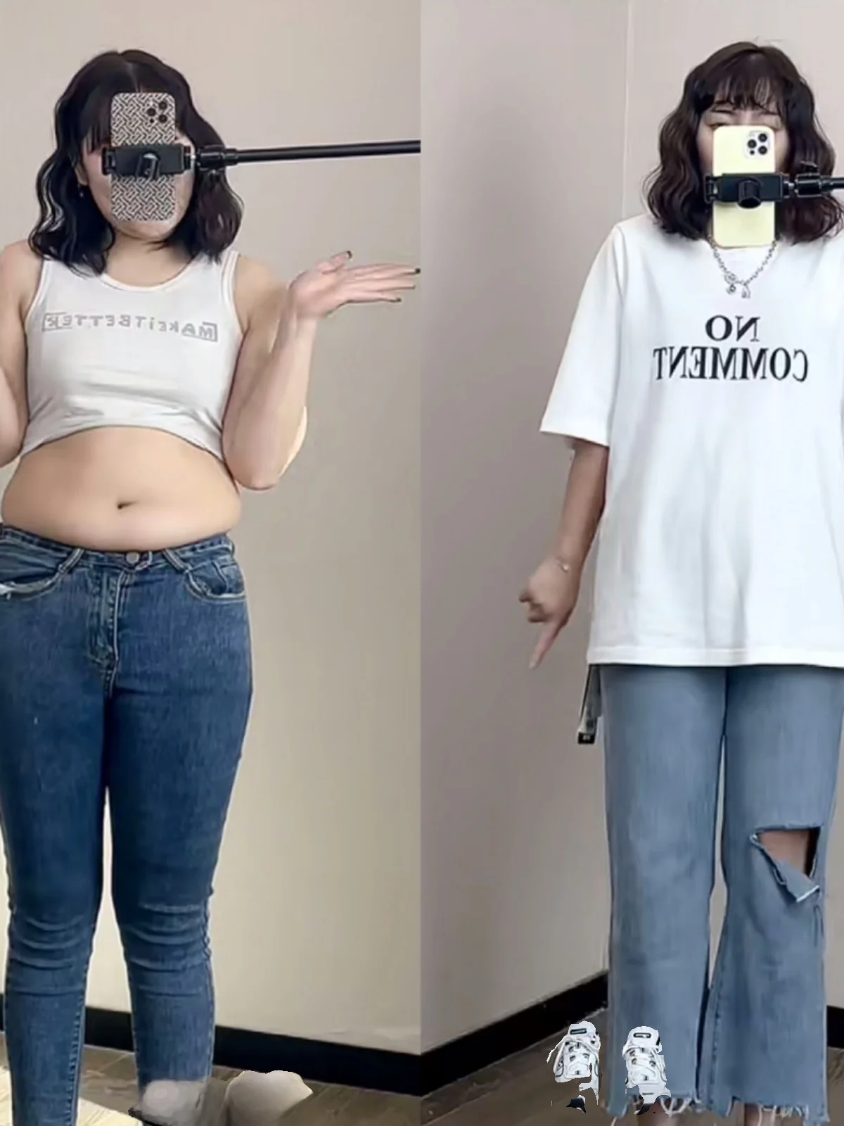 

High Waist Skinny Jeans Women's Autumn Winter plus Size Faded Hole Straight Leg Pants Trendy Casual Denim Trousers