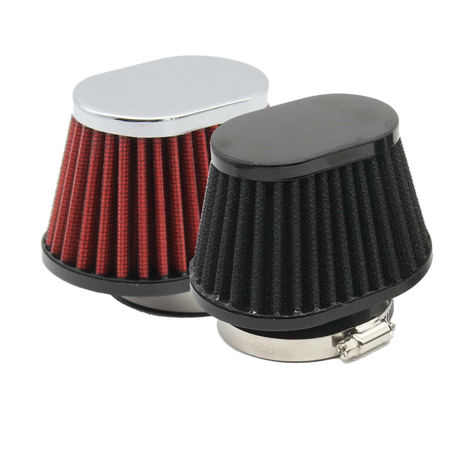 Motorcycle High Flow Air Filter 51 55 60MM Universal for Motocross Scooter Air Pods Cleaner 2 2.5inch Washable Reusable