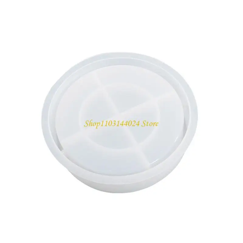 N5KE Large Round Box Container Silicone Mold With Handheld Set Storage Gift Trinket