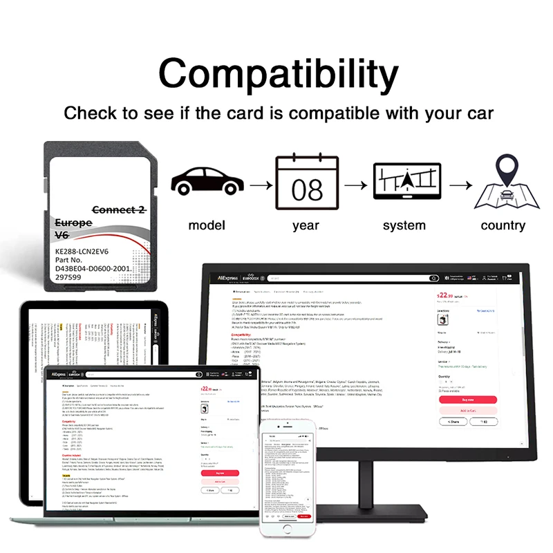 SD-карта для Nissan Connect 2 V6 LCN2 SAT NAV, чехол All Europe E-NV200 Note Juke Leaf Micra