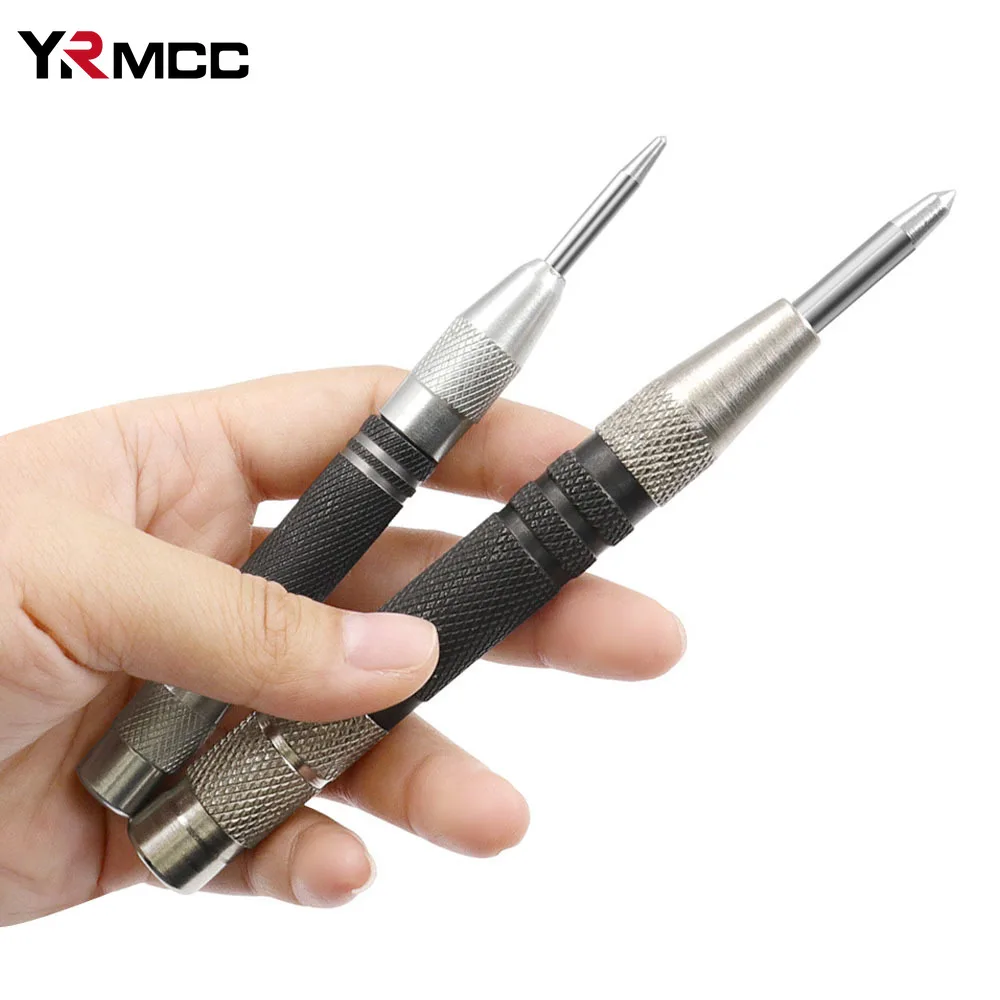 128/155mm Automatic Center Punch Automatic Spring Type Locator Glass Striker Window Breaker Punch Centering Tool Car Rescue Tool