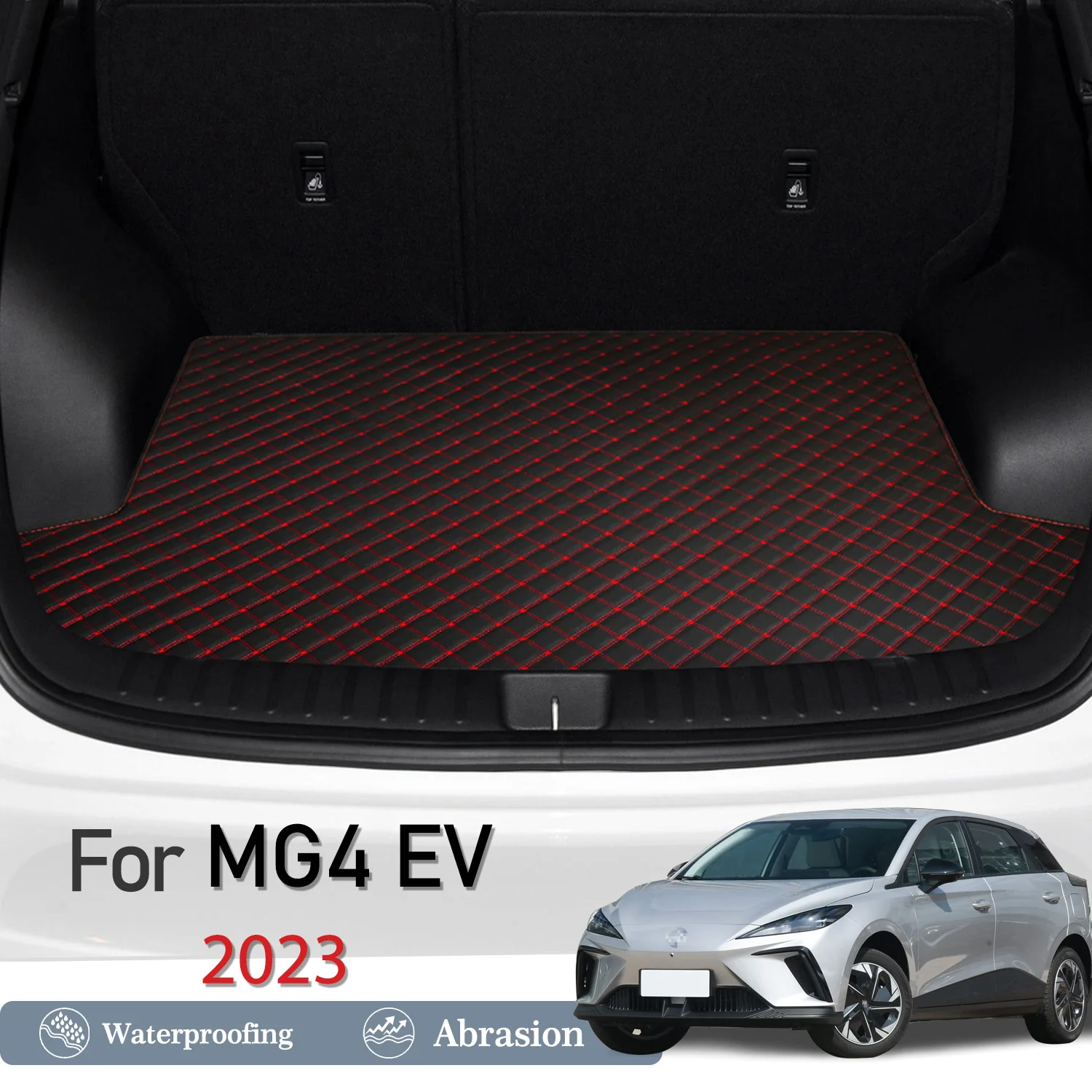 

New Artificial Leather Car Trunk Mat Rear Trunk Cargo Protective Mat Car Interior Accessories For MG4 EV 2023