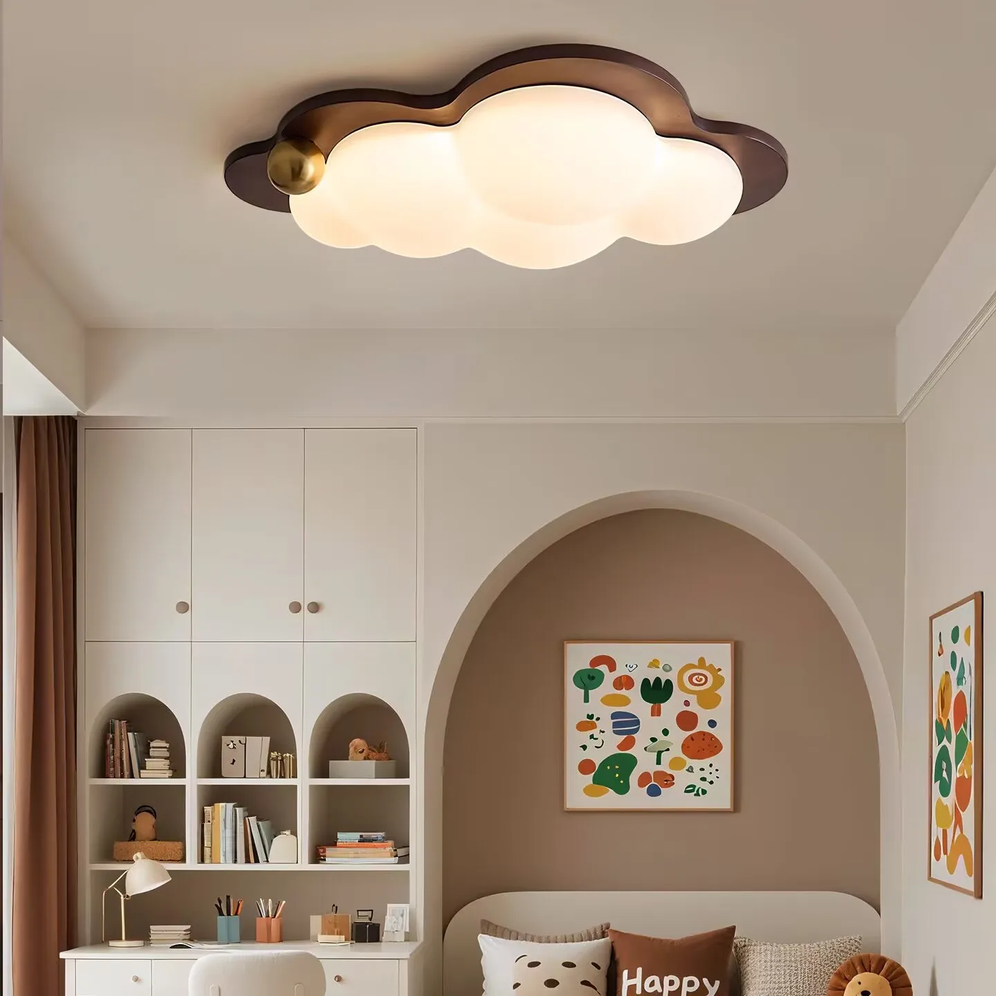 Retro minimalist cloud shaped ceiling lamp, living room decorative lamp