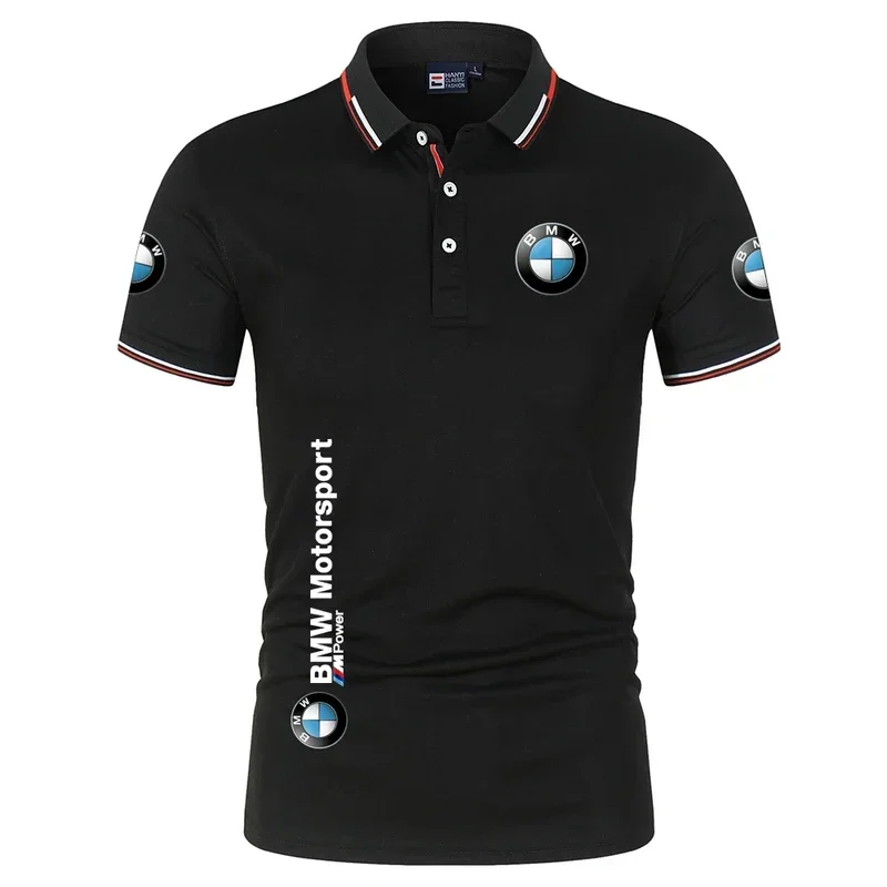 BMW camisa masculina de corrida de motocicleta verão manga curta camisa polo masculina 2025 nova moda topo