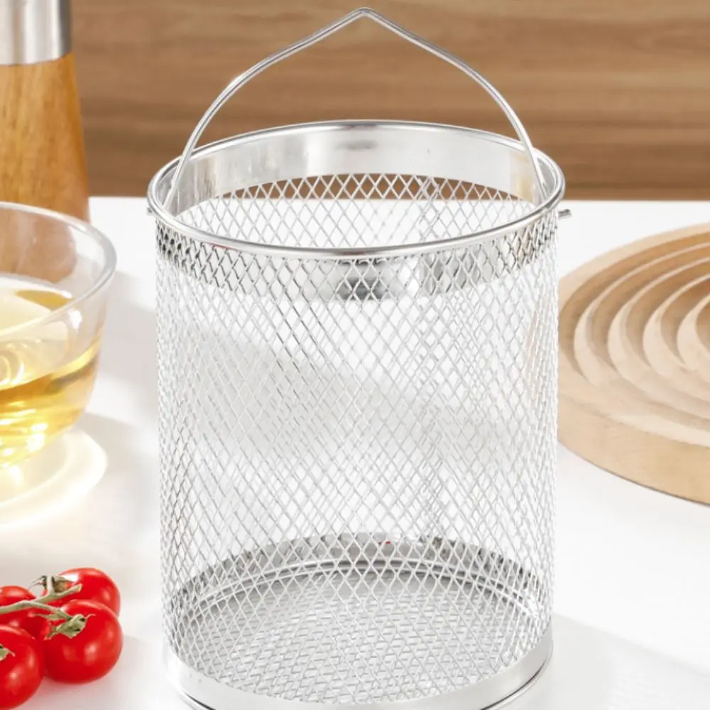 

1.5/2L Stainless Steel Oil Filter Pot Leak-proof with Frying Basket Deep Frying Pot Large Capacity Lard Tank Tempura