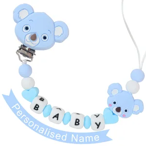 Cartoon Koala Schnullerklamme mit Anpassungsname, Zeit Mannequin -Kette, Zubehör Babys, benutzerdefinierte Neugeborenengeschenk, Teether Toys 8 Hauptverkäufe Bitre Koala - №7
