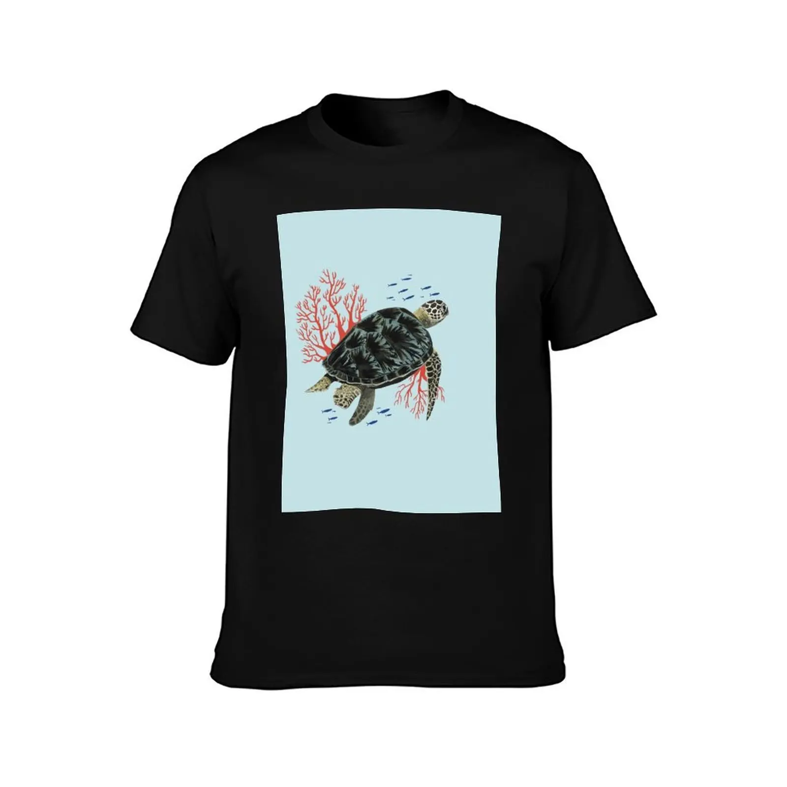 TURTLE & CORAL T-Shirt UV Sun Protection Tee Shirt T-Shirt