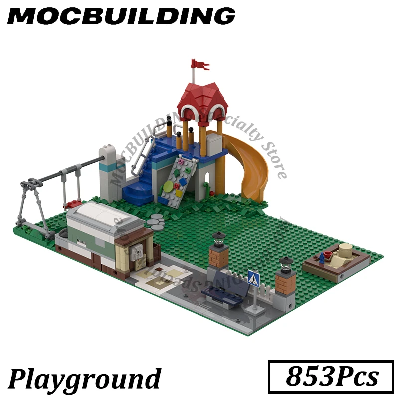 

City Playground Modular Buildings MOC Building Block DIY Display Construction Bricks Toy Gift Christmas Present