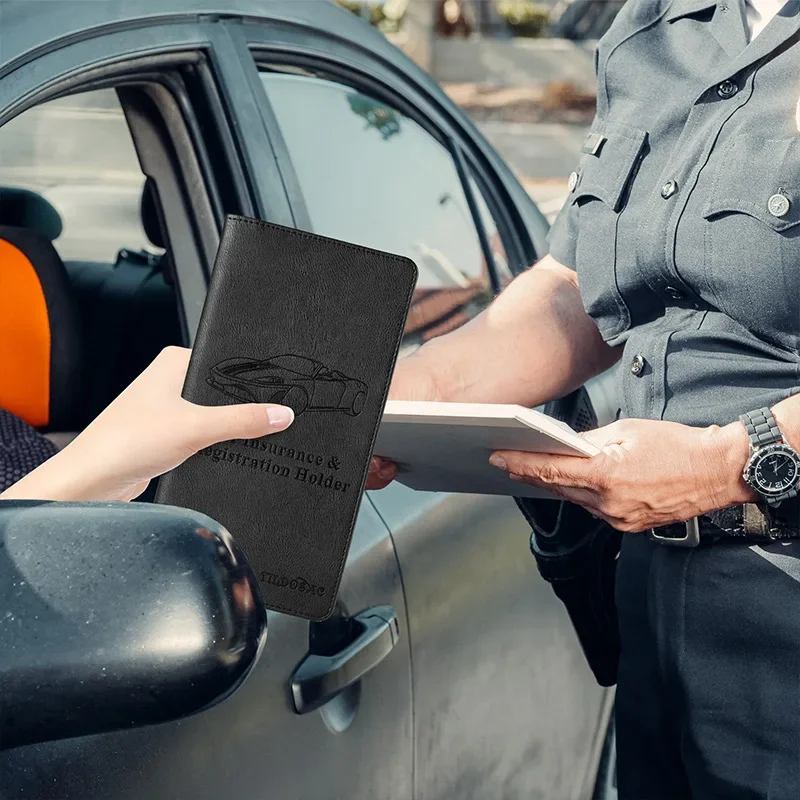 Car Registration Insurance Holder Driving License Cover Leather Auto Documents Drivers License Storage Bag Credit Card Holder