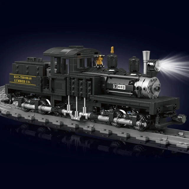 NEW 880PCS Technical Remote Control Shay-type Steam Locomotive Building Block Assembly Train Bricks Toys Kids Christmas Gifts