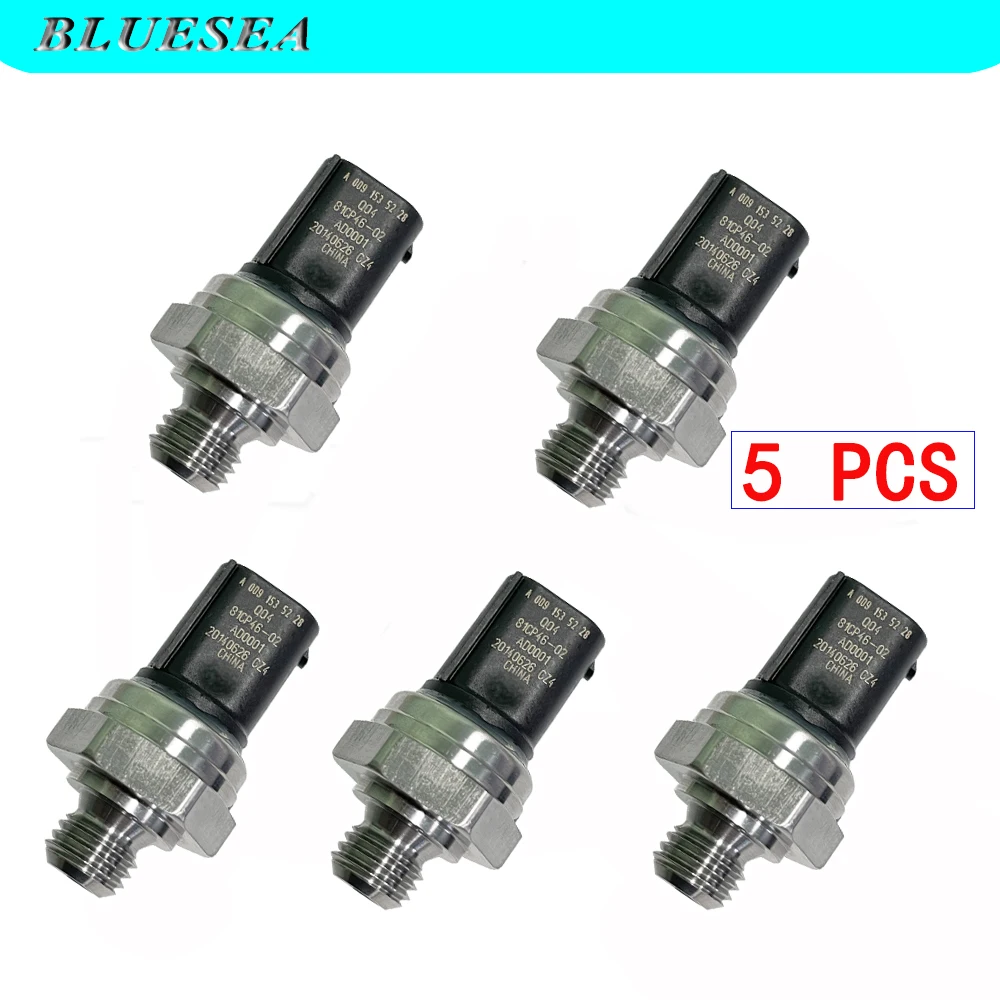 5PCS For Mercedes Benz C 250 W205 2015 RHD Fuel Rail Pressure Sensor A0091535228 81CP46-02