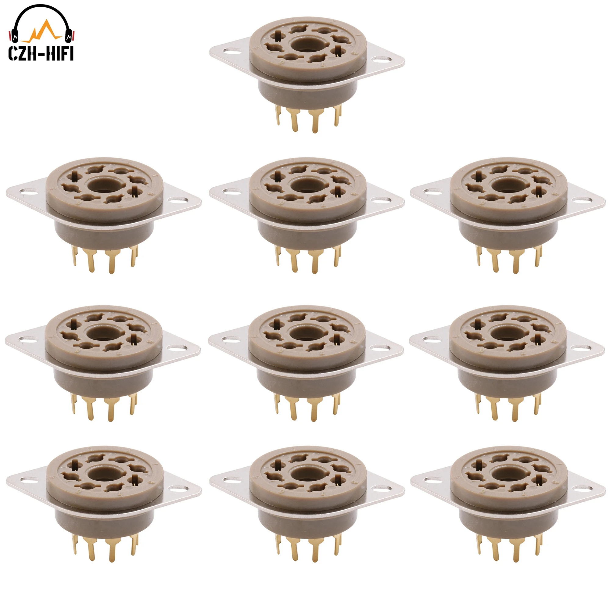 10pcs 8Pin K8A Octal Electron Tube Socket Valve Base For EL34 KT88 6V6 GZ34 6550 KT120 HIFI DIY EL37 GZ32 PCB Mount Chassis