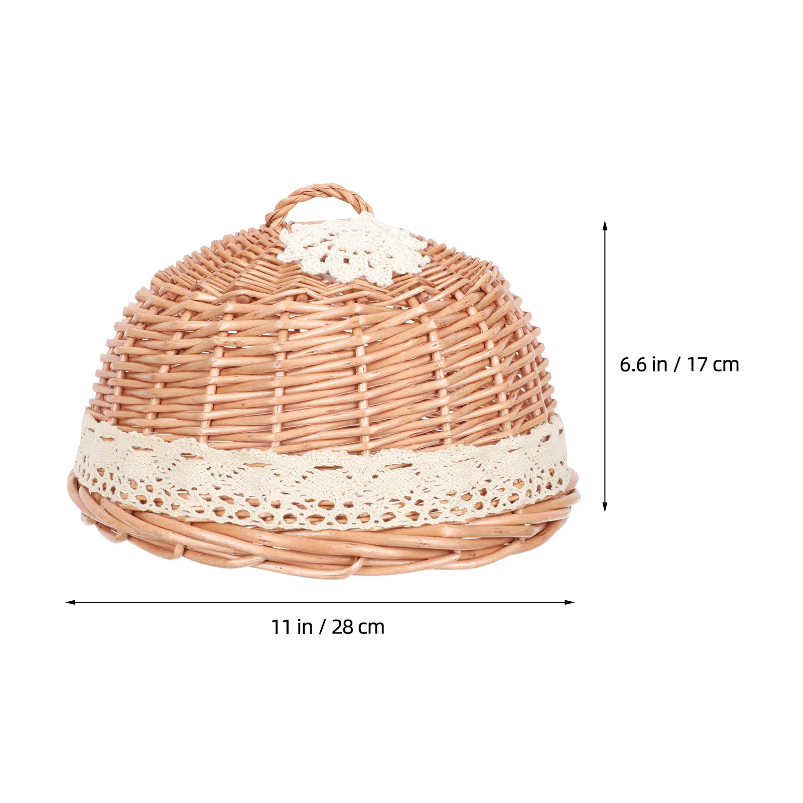

Rustic Woven Food Cover Cake Domes Protector Baked Dessert Pastry Dome Home Kitchen Decor Bread Pizza Display Cover