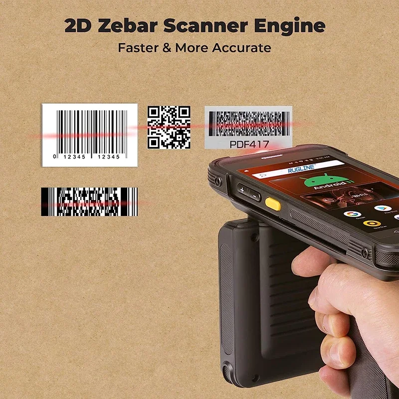 5.5-Inch Rugged Handheld Terminal PDA Android OS Barcode Scanner UHF Rfid Wifi 6 802.11 USB 3.0 Data Collector