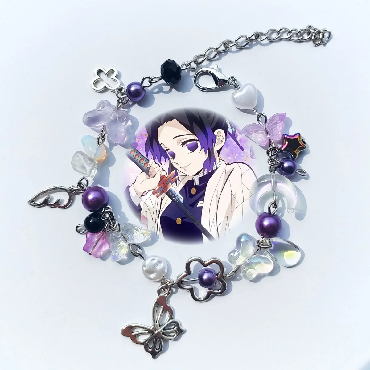 Y2K Jewelry,Shinobu Kochou bracelet, Kimetsuno Yaiba (KNY) bracelet