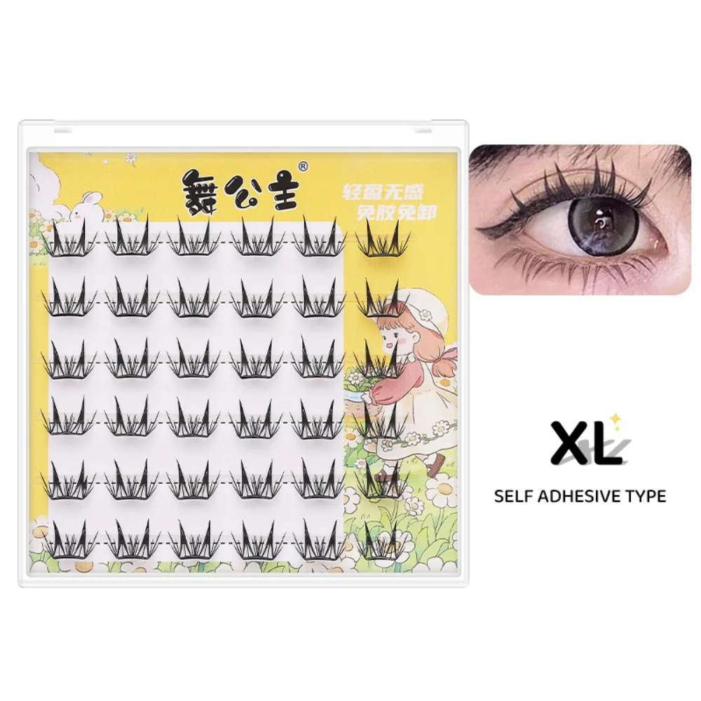

With Jelly Glue Strips Segmented False Eyelashes Multiple Styles Handmade Fake Lashes Glue Free DIY 3D False Eyelashes Wome