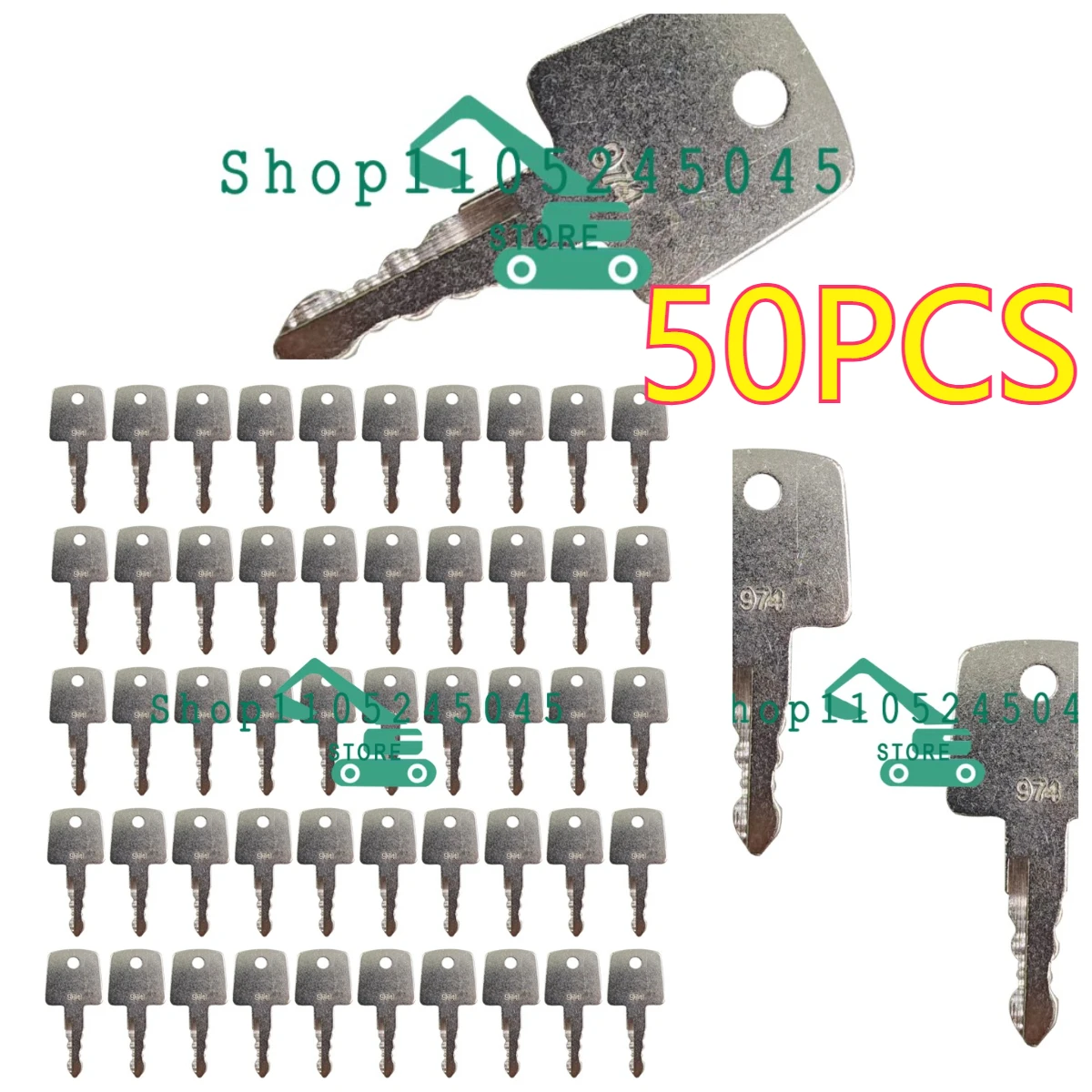50PCS 974 Ignition Key for Sakai Roller Ignition Keys Heavy Equipment Asphalt Roller Key
