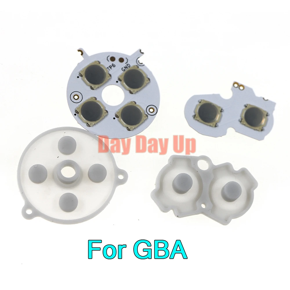 GBA 스티커 클릭 버튼 패드 Mod 버튼 수정 세트 게임 보이 어드밴스 용 10 세트 전도성 필름 버튼 키트