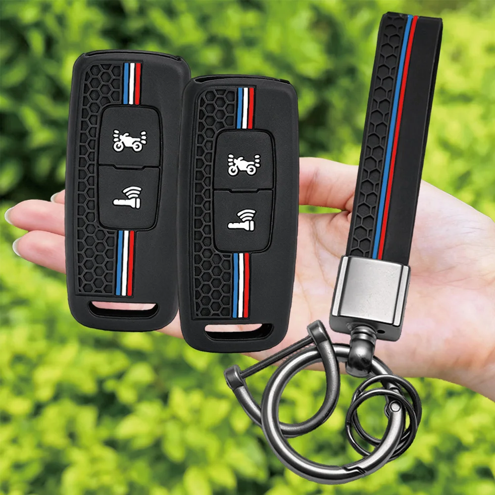 For Honda PCX160 Lead 125 SH350 SH300 X-ADV 750 NS110R Silicone Remote Shell With Key Ring Holder