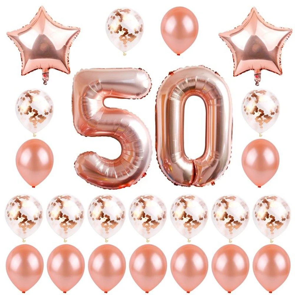 

24 Pcs Birthday Party Supplies Balloons Set 32 Aluminum 12 Inch Latex Sequins 18 Inch Star Festive Decorative Supplies