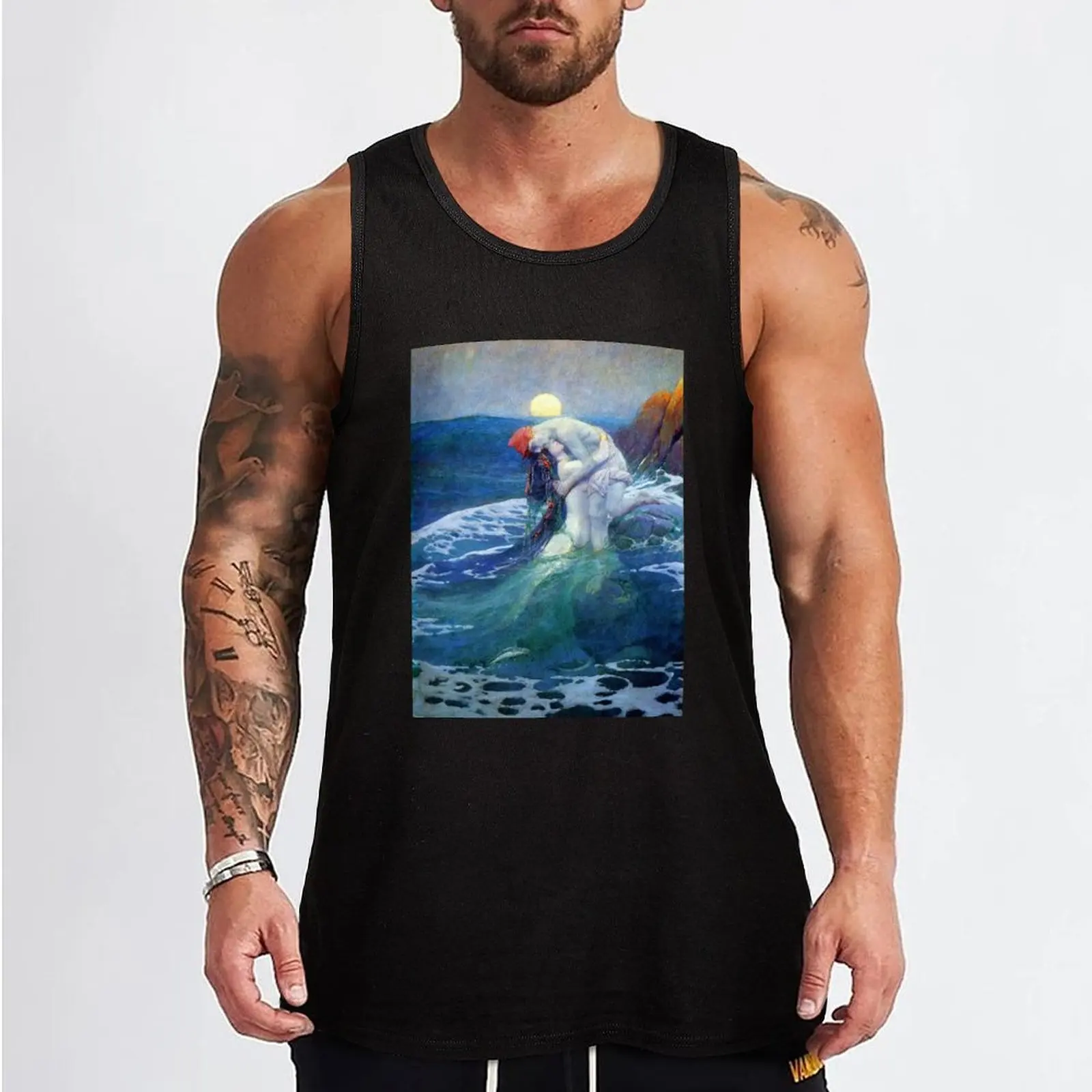 The Mermaid - Howard Pyle Tank Top sleeveless man shirts anime clothes Men's summer clothes t-shirt for man