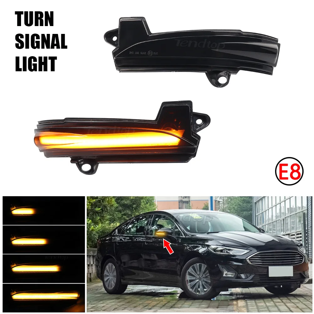 Image of LED Dynamischer Blinker Seitenspiegel Indikator Blinkleuchte Autospiegellampe Für Ford Fusion Mondeo USA Version 2013-2020