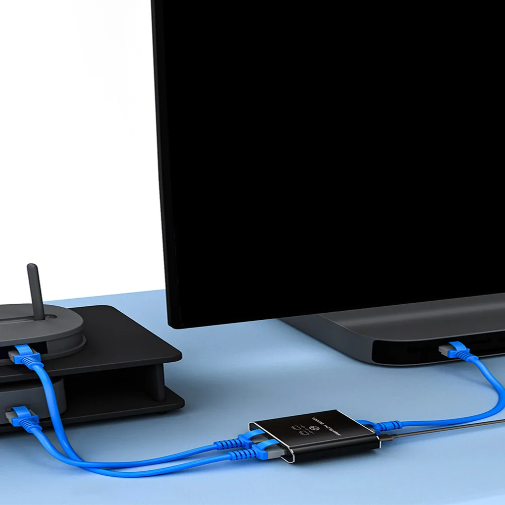 イーサネットスプリッター 1 ～ 2 ギガビット RJ45 LAN ネットワーク拡張 RJ45 イーサネットスプリッターアダプター LAN スプリッター Cat5/5e/6/7/8 で動作します