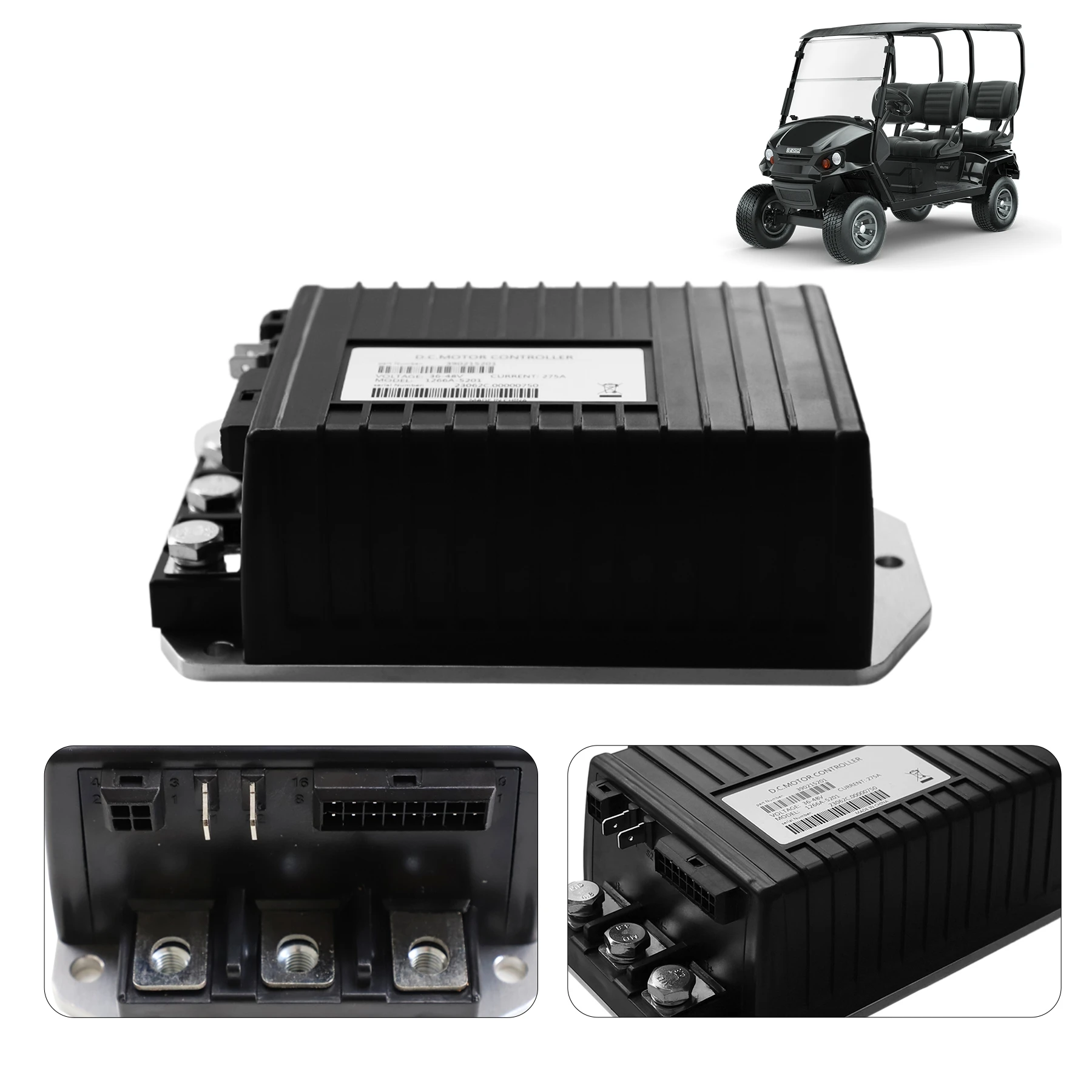 Replace 1266-5201, 1266A-5201, 1510-5201, 1510A-5251, 390215201, 48V 275A DC Controller for Curtis Golf Cart Utility Vehicle