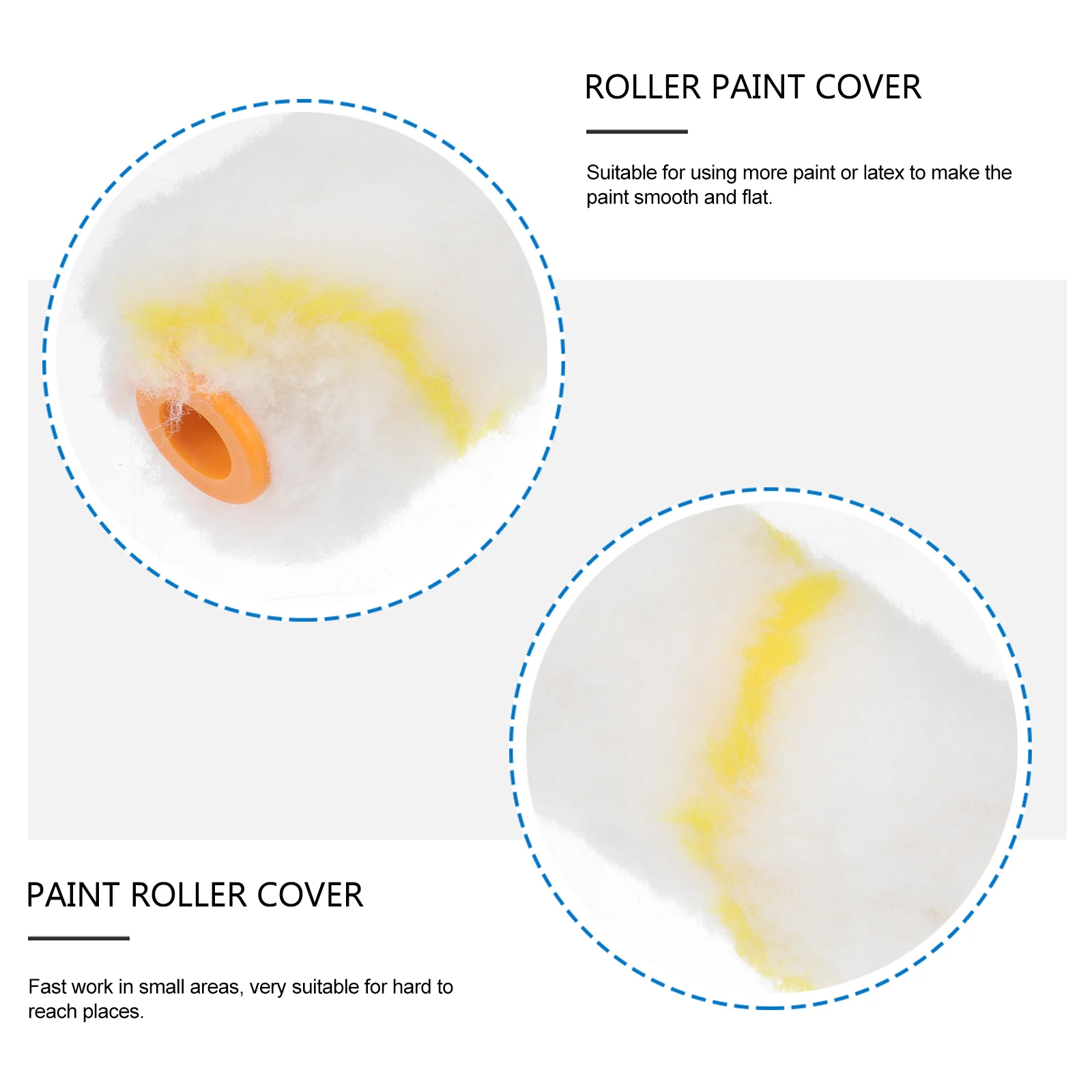 20 шт., чехол для малярного валика, 4 дюйма, мини-валики, полиэстеровый рукав, гладкие инструменты, без ручки, быстрая работа, небольшие зоны, легкие