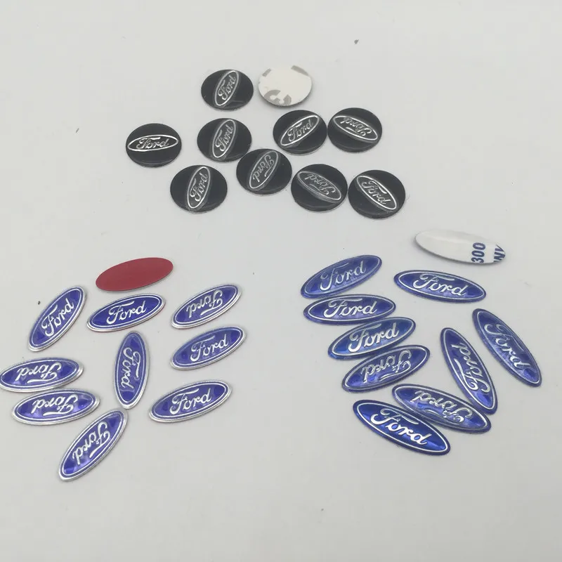 100 قطعة ثلاثية الأبعاد 14 مللي متر 18 مللي متر 21 مللي متر لفورد مفتاح السيارة فوب شارة زر شارة شعار مستقيم للطي سلسلة المفاتيح عن بعد استبدال ملصق #1