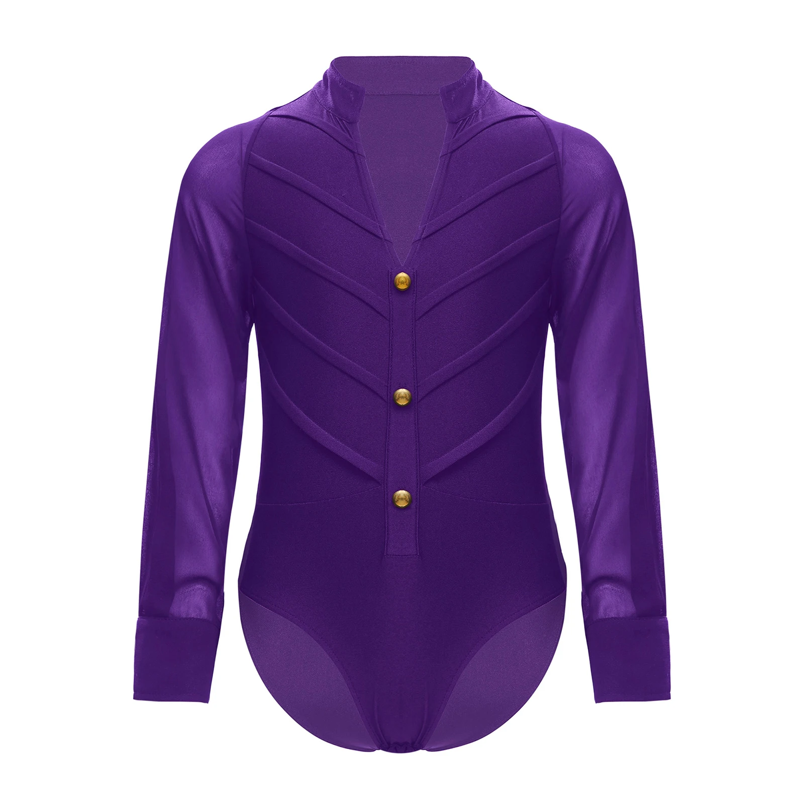 Ragazzi Body da ballo latino Sala da ballo Salsa Tango Rumba Samba Camicia da ballo Top Performance Tuta a maniche lunghe Jazz Samba Dancewear