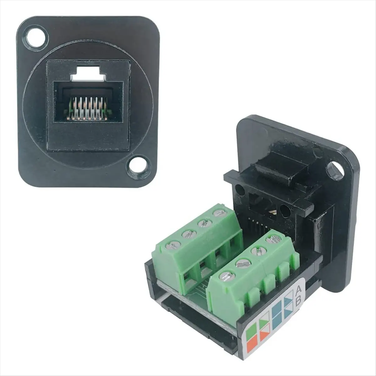 

FOR N30R~5PCS RJ45 Female Panel Mount Screw Terminal Adapter, D-Type RJ45 8P8C Female to 8pin Terminal