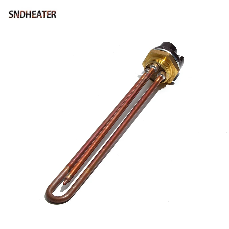 SNDHEATER DN32 Electric Copper Water Heating Element 250V Temperature Control Thermostat 1.5KW 2KW 2.5KW 3KW 4KW 285mm Boiler