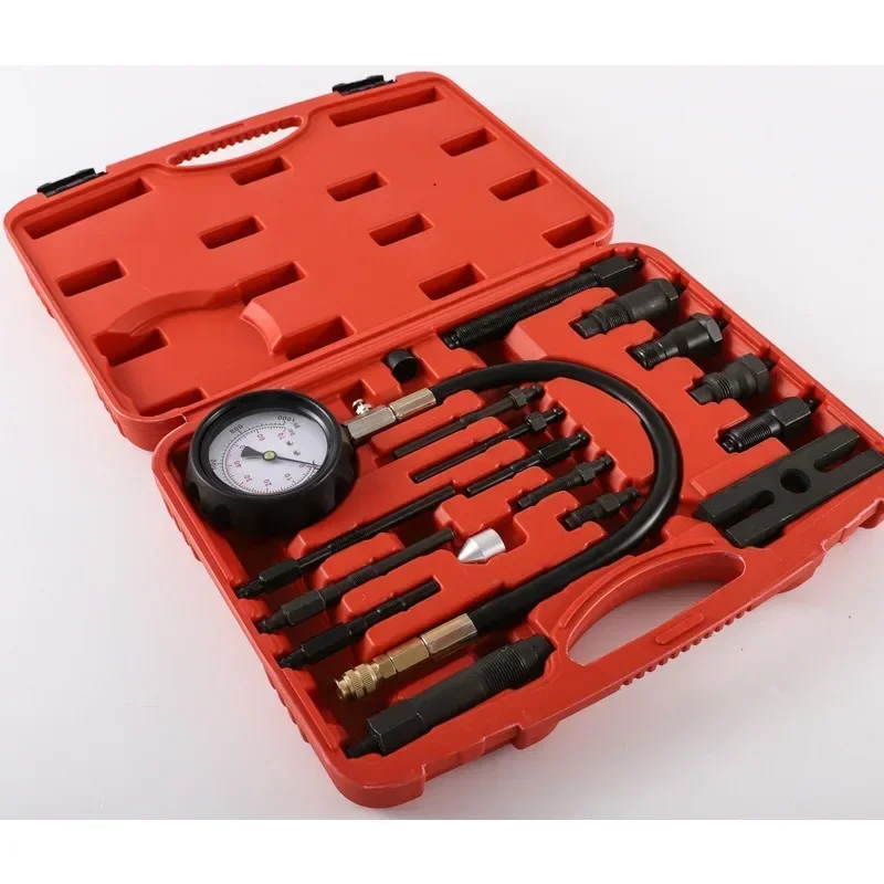 

Маленький новый 17 шт., тестер давления сжатия цилиндра дизельного двигателя, набор инструментов, таблица обнаружения тестера