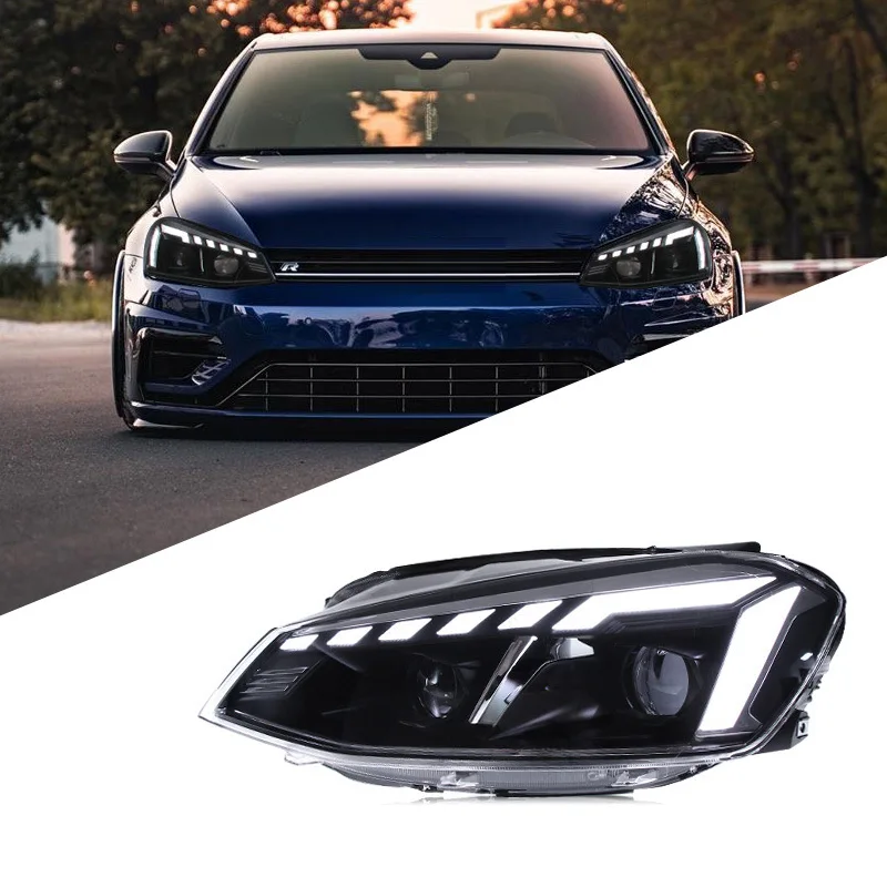 

Suitable For Golf 7 Headlight Assembly Modification High 7 Horse Racing Light Guide Daytime Running Light High 7 LED Double Lens