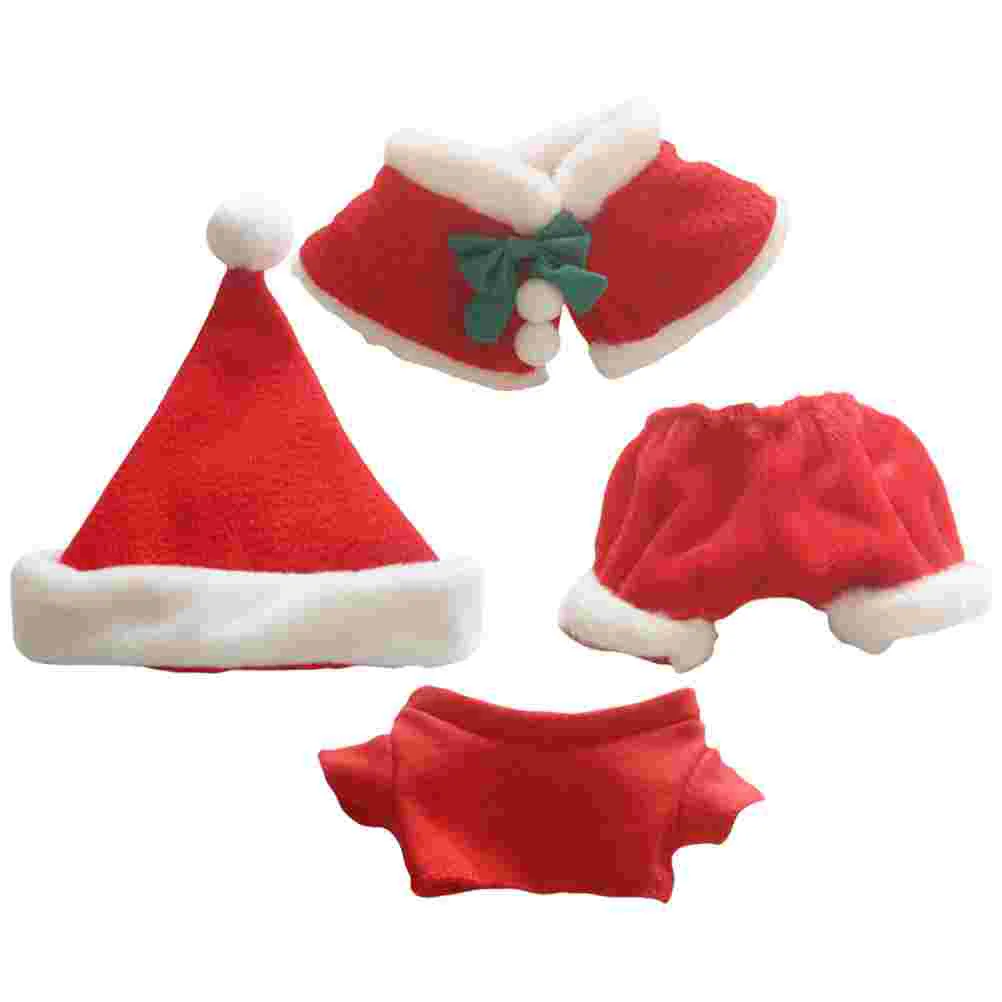 4 Pcs Christmas Clothes Accessories Santa Hat Girl Outfits Clothing Baby Mini