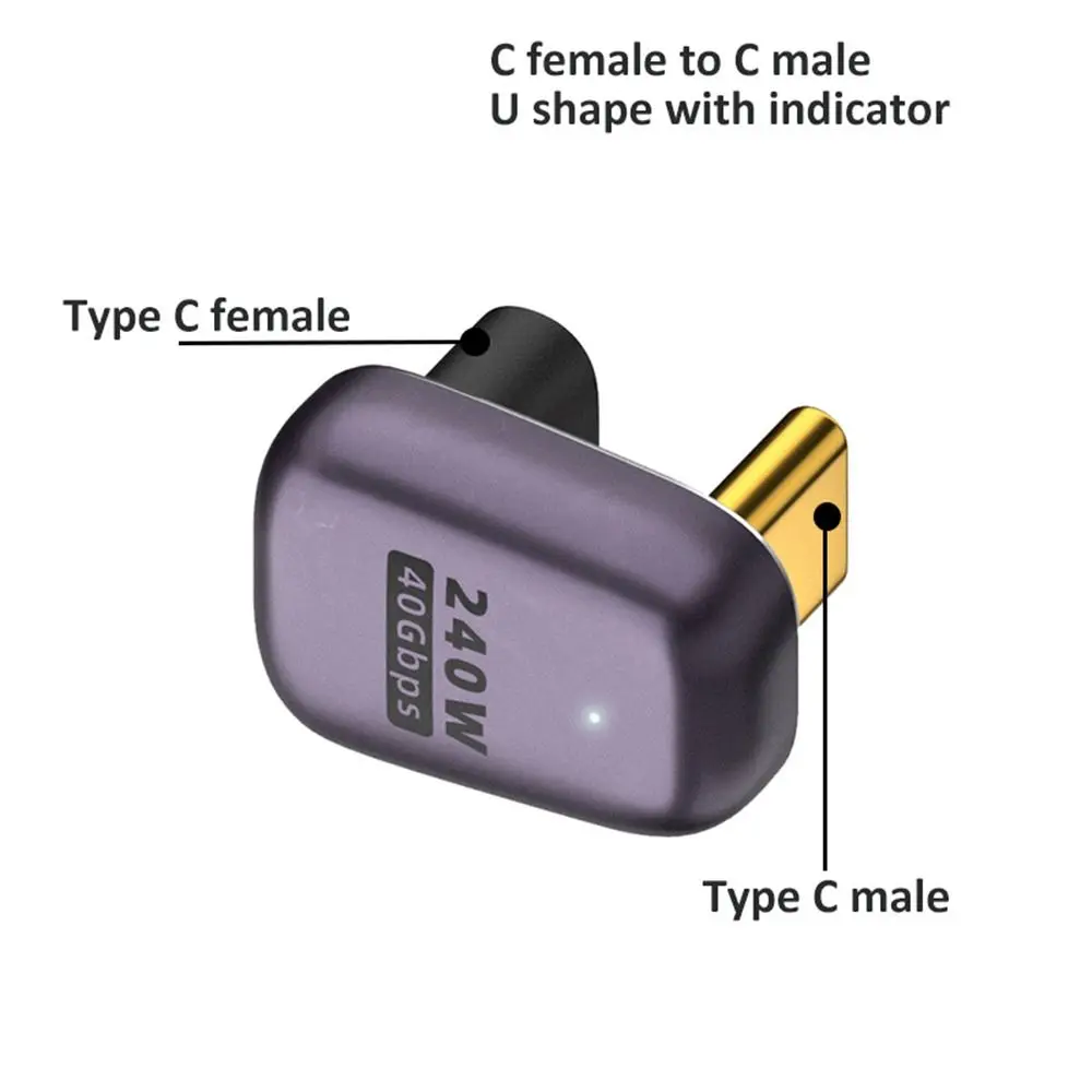 Mobile Phone Male to Female 8K 60HZ 40Gbps USB C Converter 240W Fast Charging Type C Adapter
