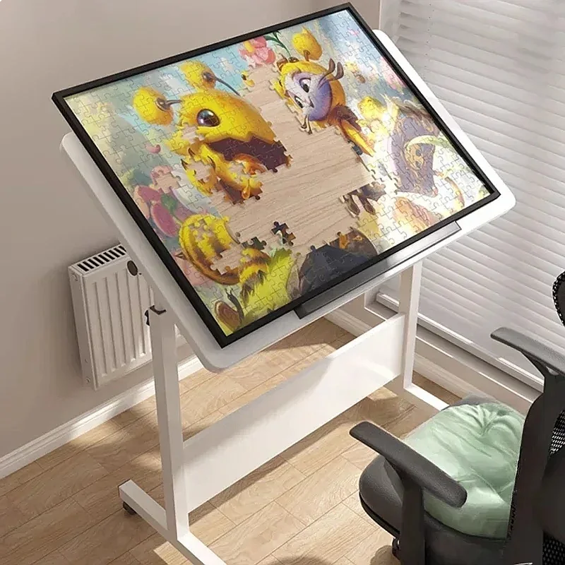 Foldable Lifting Puzzle Table Painting Desk Bed Side Mobile Laptop Writing Table