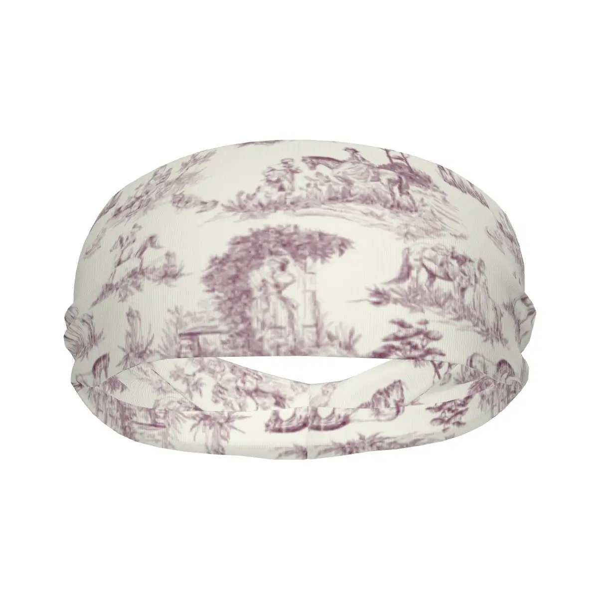 

Custom Toile De Jouy Patterns Elastic Hair Band Yoga Headband Makeup Hair Hoop Headwrap