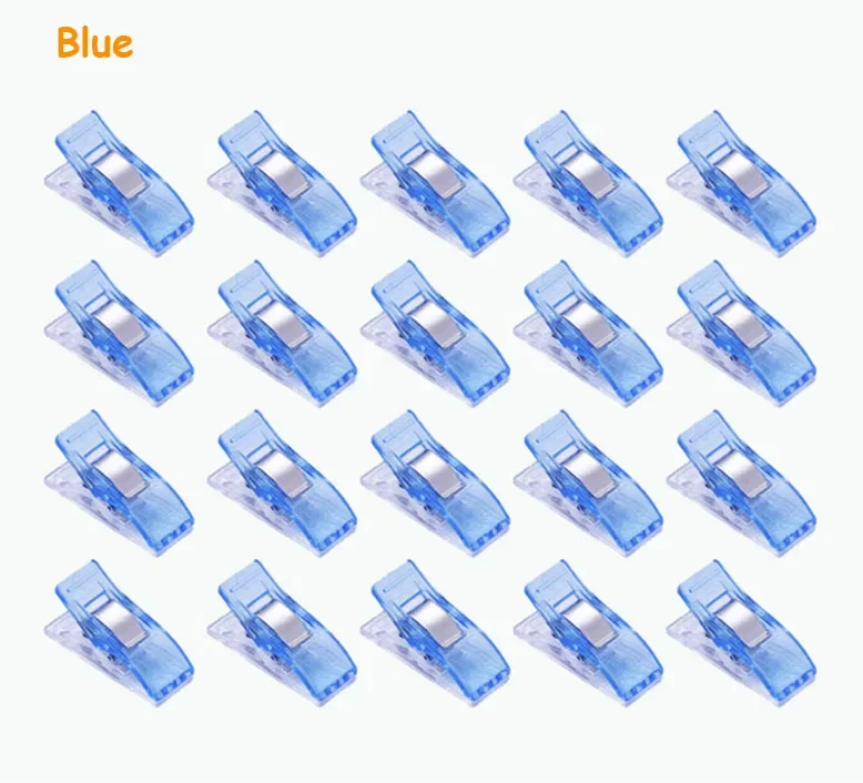 50Pcs/lot Multipurpose Sewing Clips Transparent Colorful Binding Clips Plastic Craft Quilting Clip Craft Clamps Sew Cloth Clips