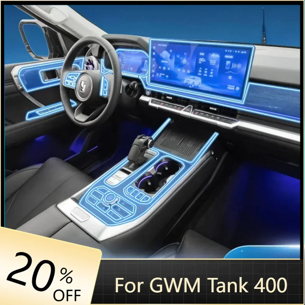 

Accessories interior film transparent TPU PPF Gear Panel Center Console Anti-scratch Sticker For Great Wall TANK 400 2024 2023