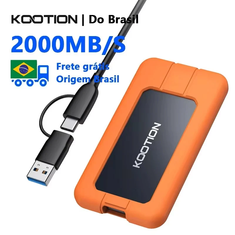 KOOTION X1Max SSD portátil 2 TB 1 TB USB 3.2 Gen2x2 Tipo C Disco rígido externo 512 GB Unidade de estado sólido para laptop Macbook PC