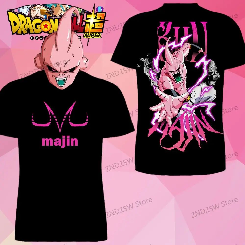 110-6XL Dragon Ball Men\'s T Shirt Summer 2024 Majin Buu Hip Hop Fashion the Boys Y2k Parent-child Wear Clothes 3D Oversized Cool