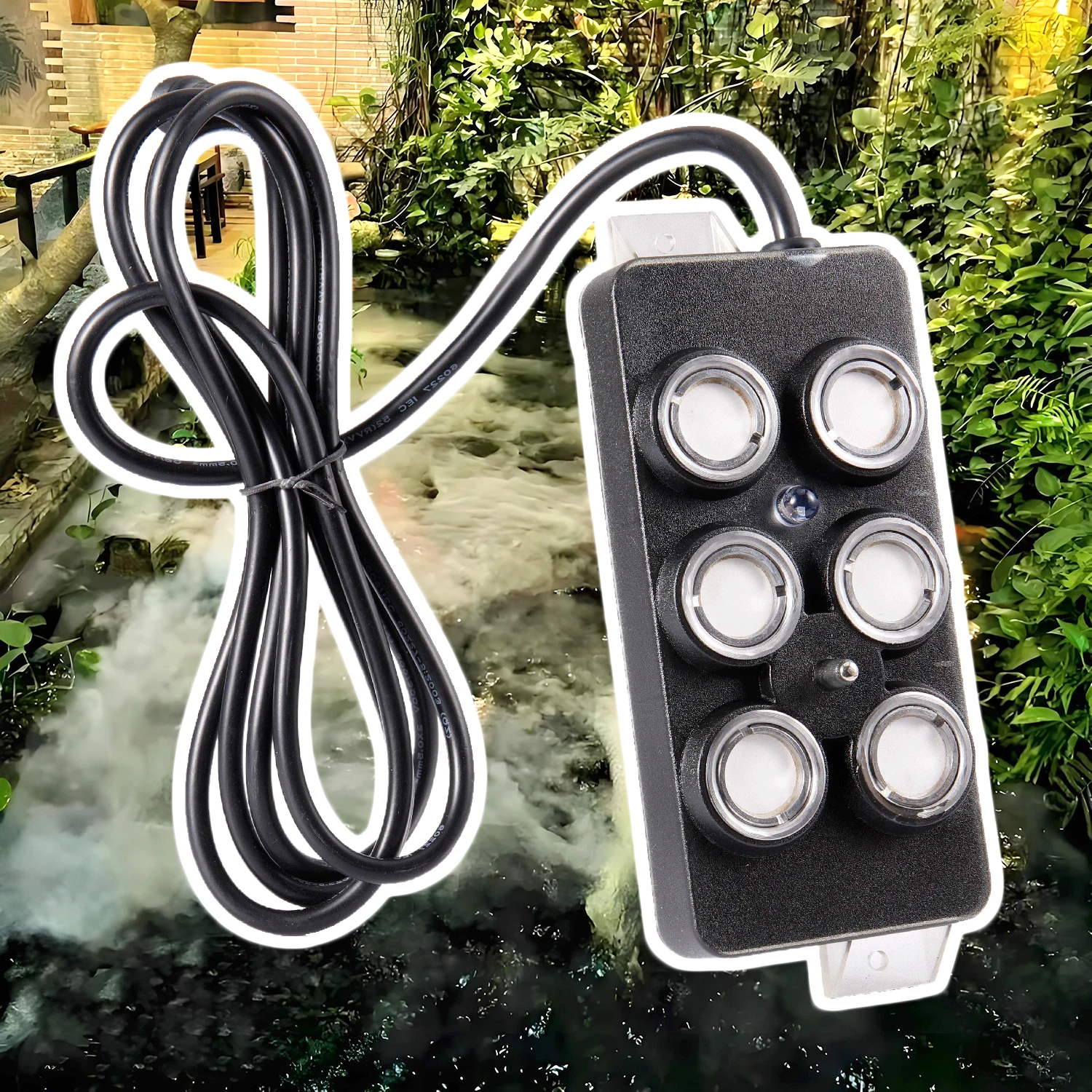

Landscape Fog System 6 Nozzle Ultrasonic Mist Generator for Fish Pond Aquarium Garden Waterfall Indoor/Outdoor Decor Humidifying