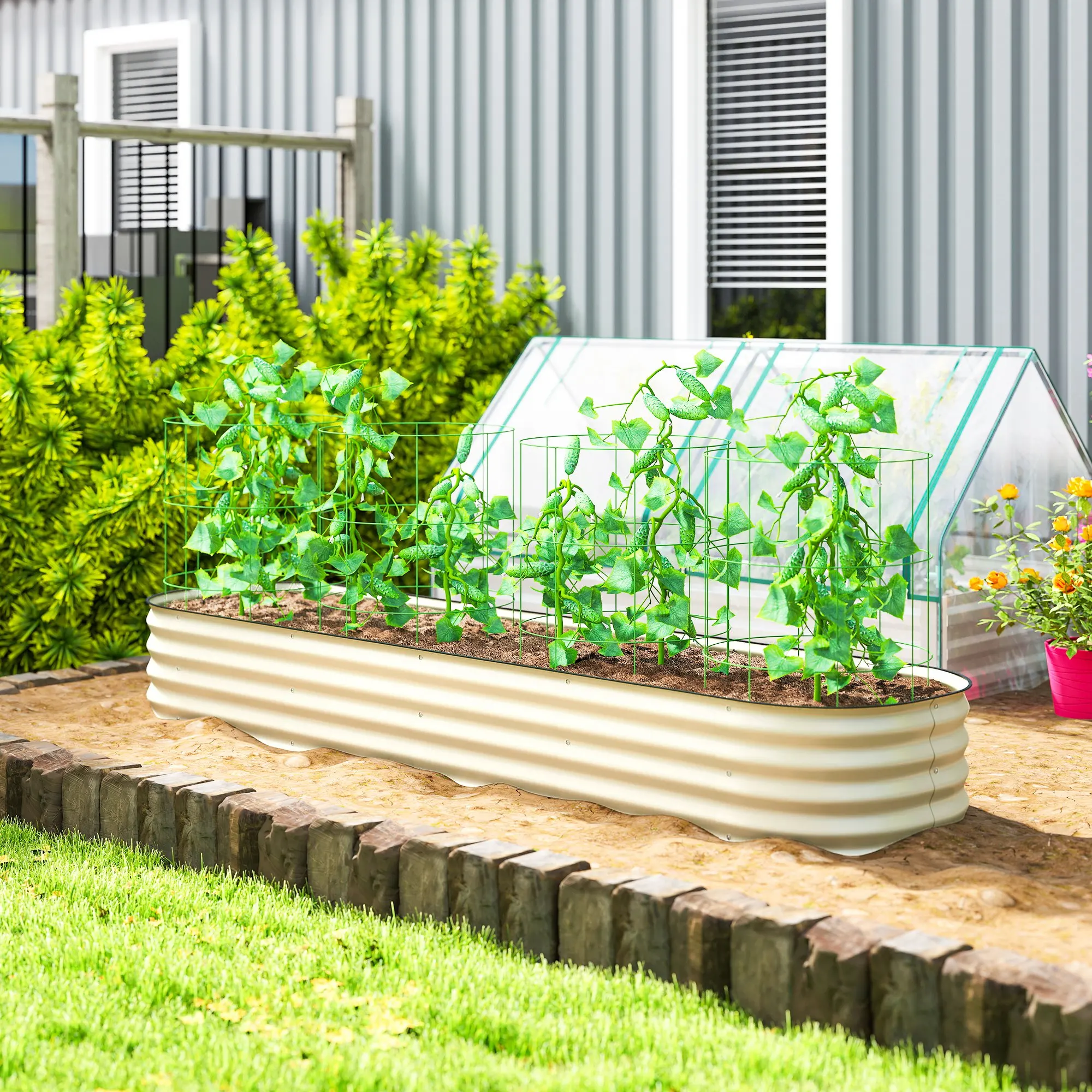 Planter Raised Metal - Galvanized Raised Garden Bed Planter Box,