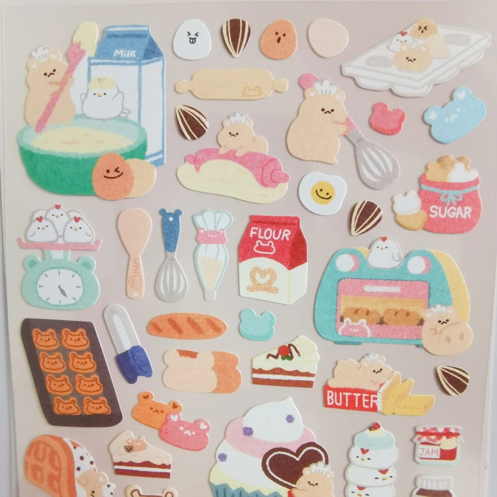 Korean Import Original BONITO Hamster Bakery Cake Desserts Stickers Scrapbooking Diy Journal Diary Cute Stationery Sticker Gift