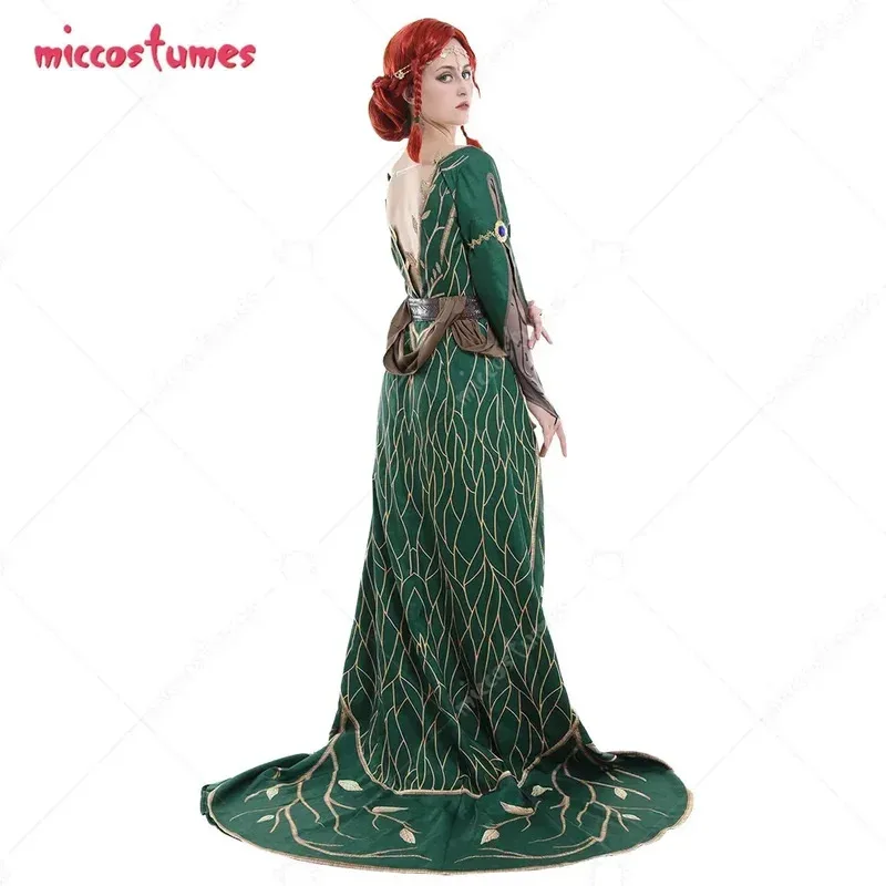 فستان Miccostumes النسائي Hunt Triss DLC فستان رداء متعرج