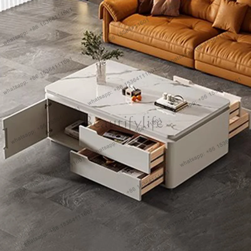 Drawers Storage Coffee Table Decoration Luxury Modern Designer Standing Writing Side Table Dinner Meubles Living Room Furniture
