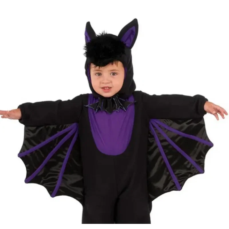 2025 Halloween Children's Vampire Bat Costume Black Animal Cute Fancy Dress Toddler Costume Bat Cover Jumpsuit - view 5